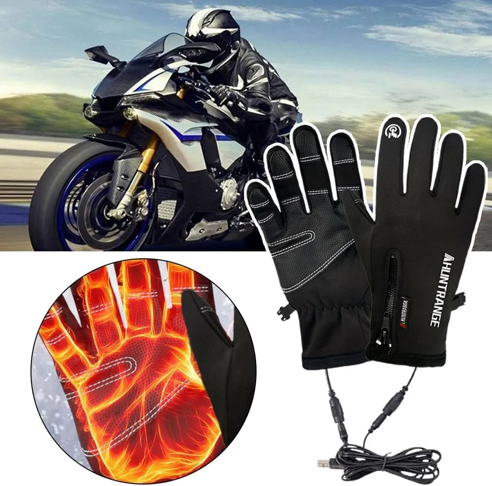 USB Heated Gloves for Men and Women,Touch Screen Thermal Hand Warming Windproof Gloves,Winter Warm Glove Liners, Thin Gloves Riding Ski Snowboarding Hiking Cycling Hand Warmers with 4.92 Cable