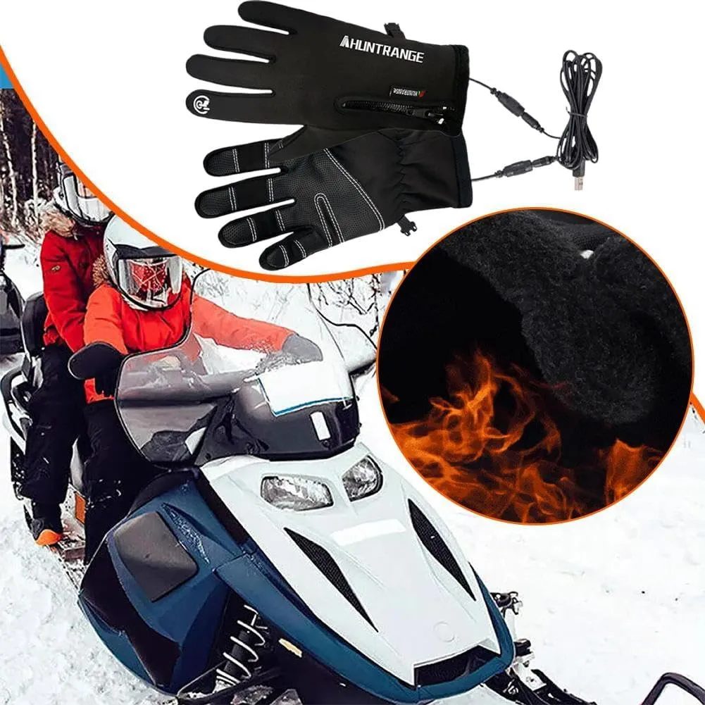 USB Heated Gloves for Men and Women,Touch Screen Thermal Hand Warming Windproof Gloves,Winter Warm Glove Liners, Thin Gloves Riding Ski Snowboarding Hiking Cycling Hand Warmers with 4.92 Cable