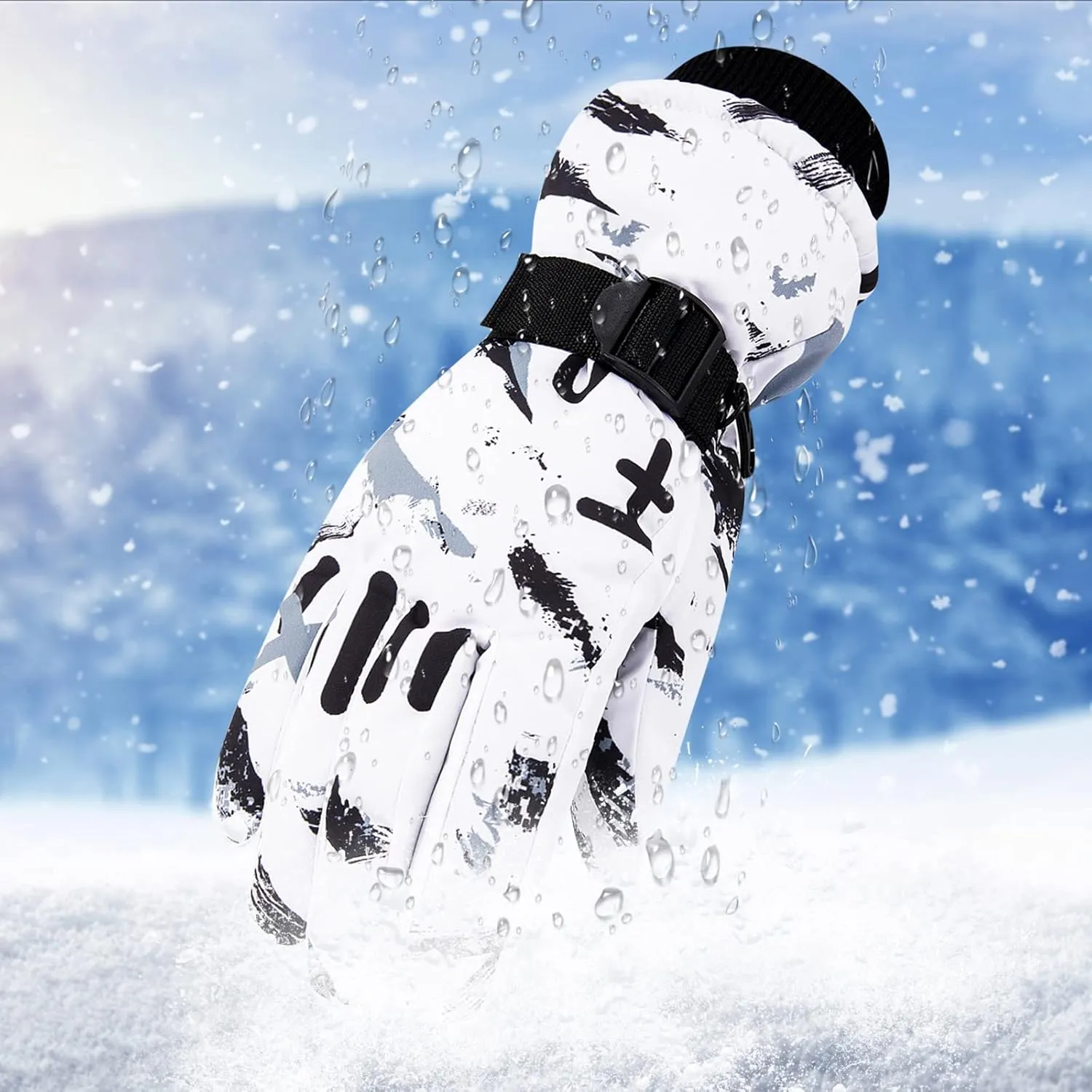 Windproof Ski Gloves for Men Women Winter Snow Glove for Cold Weather Snowboard Mittens for Snowboarding Skiing