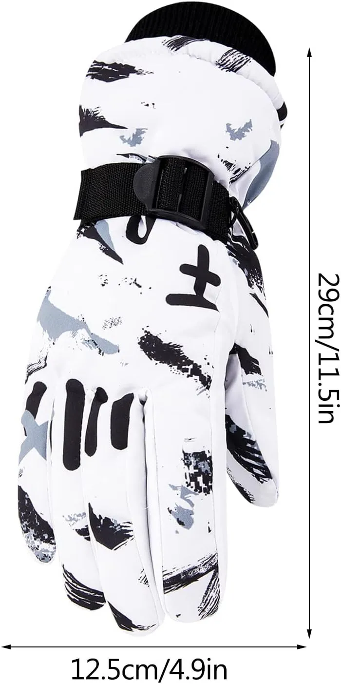Windproof Ski Gloves for Men Women Winter Snow Glove for Cold Weather Snowboard Mittens for Snowboarding Skiing