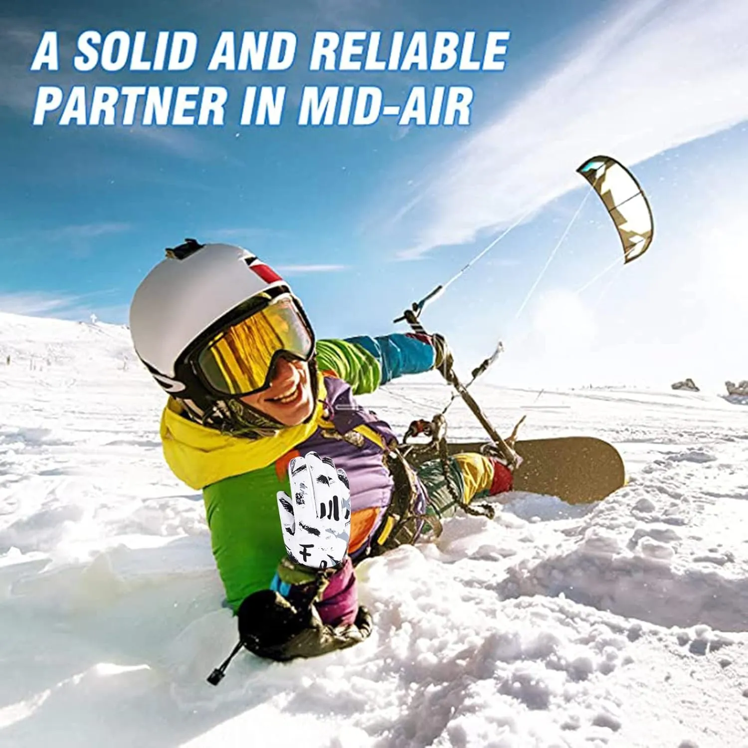 Windproof Ski Gloves for Men Women Winter Snow Glove for Cold Weather Snowboard Mittens for Snowboarding Skiing