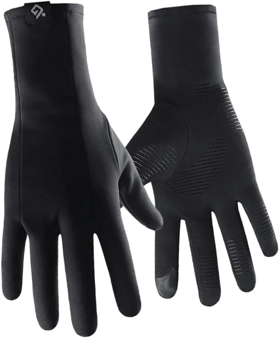 Winter Cycling Gloves for Men Touch Screen Anti Skid Windproof Full Finger Gloves Lightweight Fleece Lined for Cold Weather Outdoor Sports Size