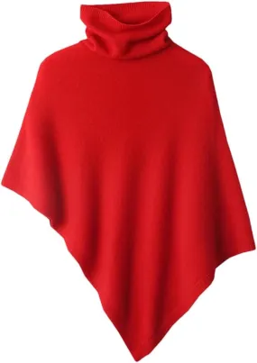 Women Wool Turtleneck Pullover Shawls Knitted Irregular Soft Warm Loose Thin Sweater Coat