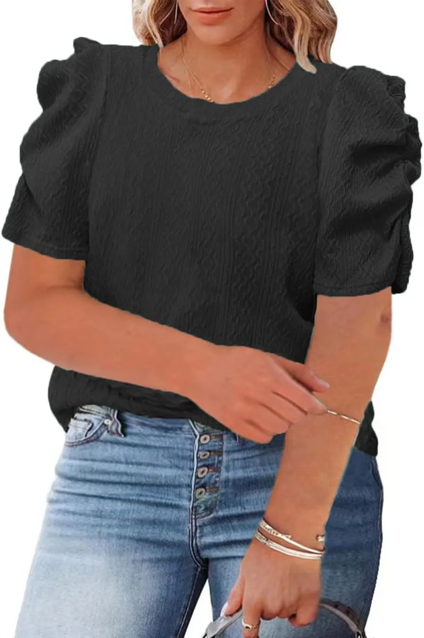 Womens Plus Size Tops Petal Short Sleeve Sweater Top Blouse Shirts 1X-5X