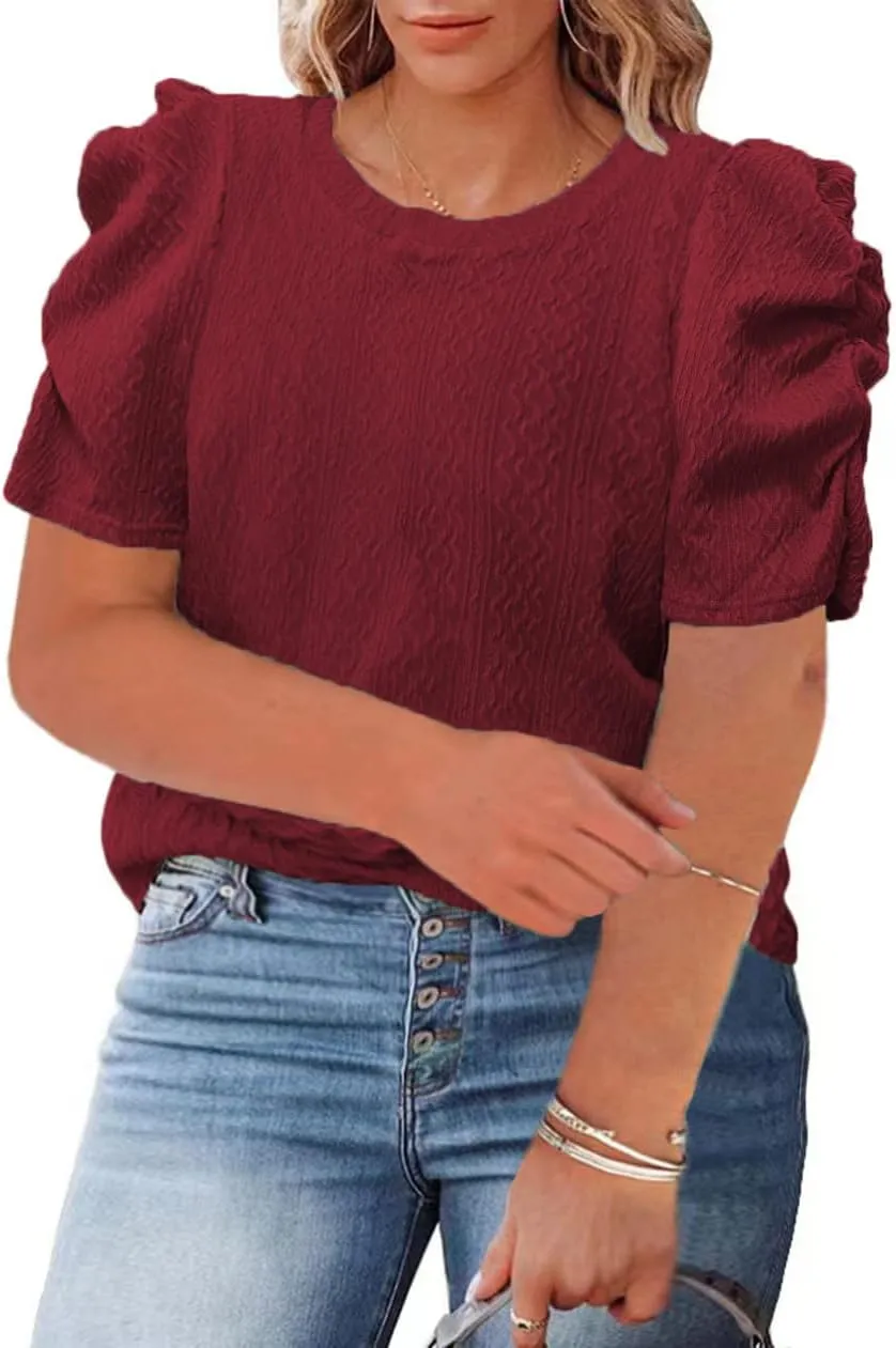 Womens Plus Size Tops Petal Short Sleeve Sweater Top Blouse Shirts 1X-5X