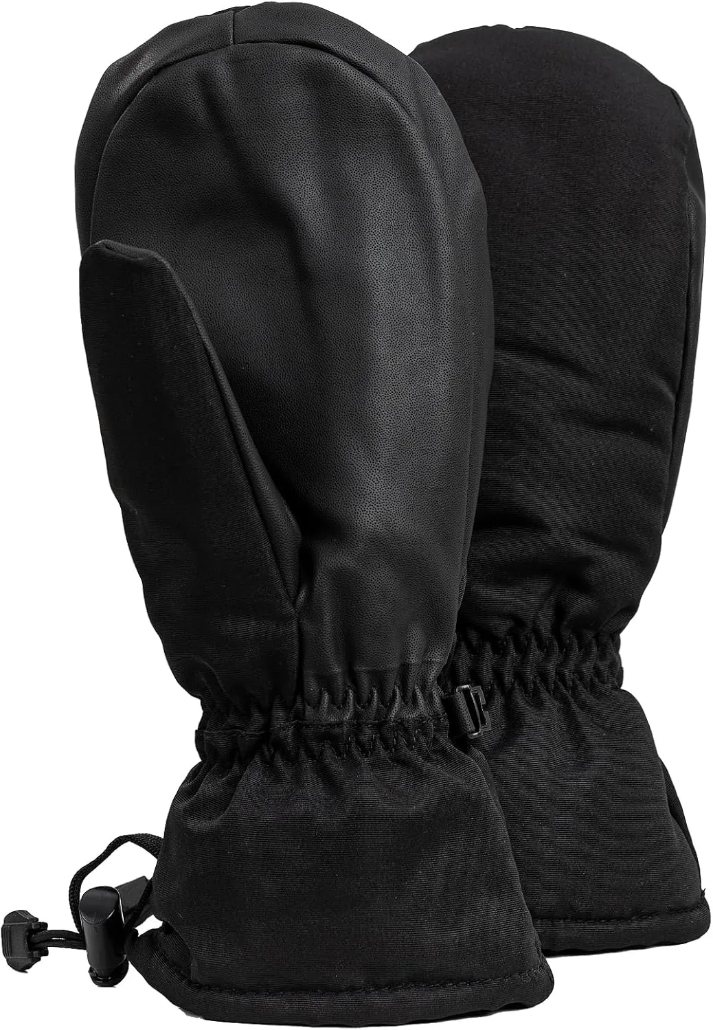 Women’s Ski Mittens - Waterproof Snow Gloves for Adults, Made of 100% Polyester to Withstand Extreme Cold Weather - Ideal for Winter Outdoor Sports (Black, L)