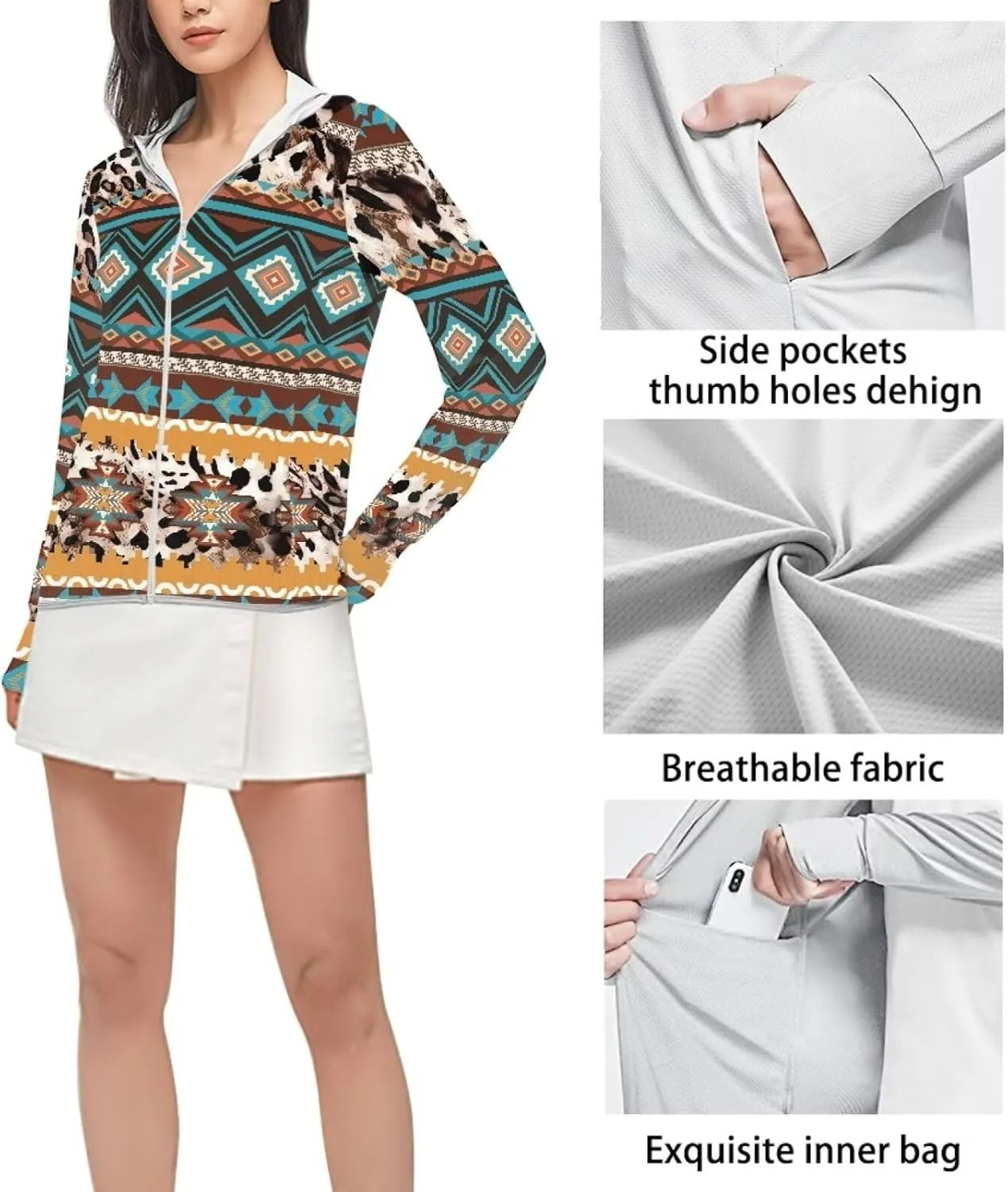 Zip UPF 50  Sun-Proof Hoodie Breathable Quick Dry Sun Protection Shirts