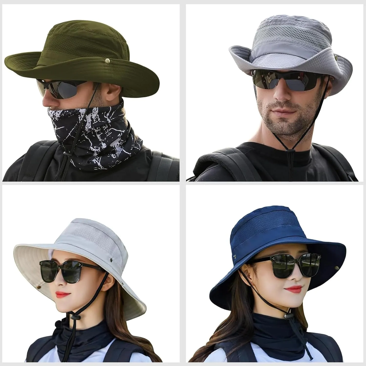 ZOORON Sun Hats for Men Women Fishing Hat UPF 50  Breathable Wide Brim for Safari Beach Hiking Garden