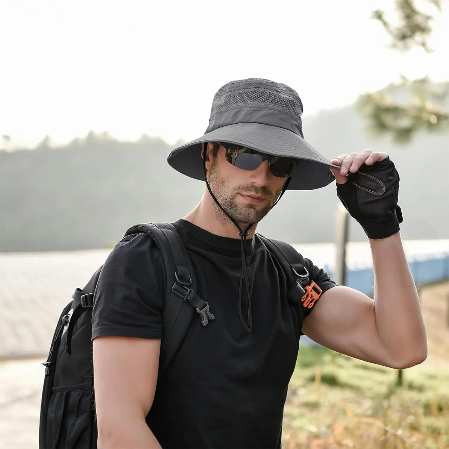 ZOORON Sun Hats for Men Women Fishing Hat UPF 50  Breathable Wide Brim for Safari Beach Hiking Garden