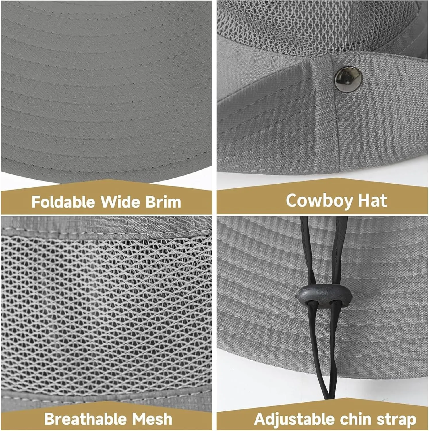 ZOORON Sun Hats for Men Women Fishing Hat UPF 50  Breathable Wide Brim for Safari Beach Hiking Garden